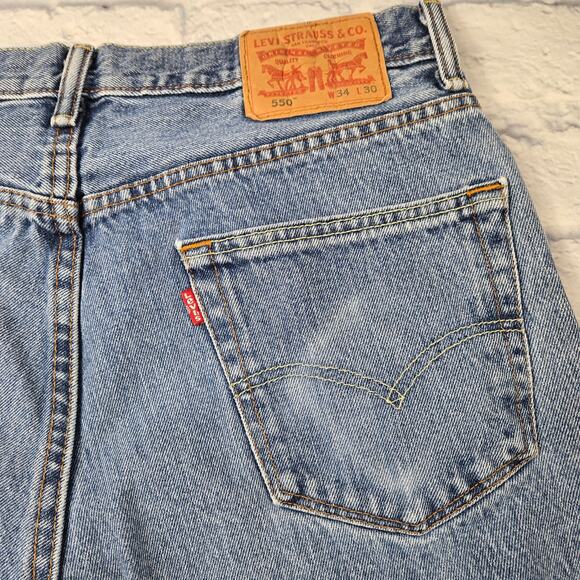 Levi's 550 Men's Jeans Red Tab Straight Leg 100% Cotton 2014 size 34 - Picture 10 of 16